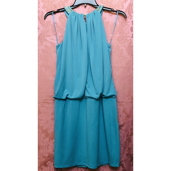 Thalia Sodi Women's Dress Blue Sleeveless Healt-neck Size M Excellent Condition$ - Picture 3 of 8